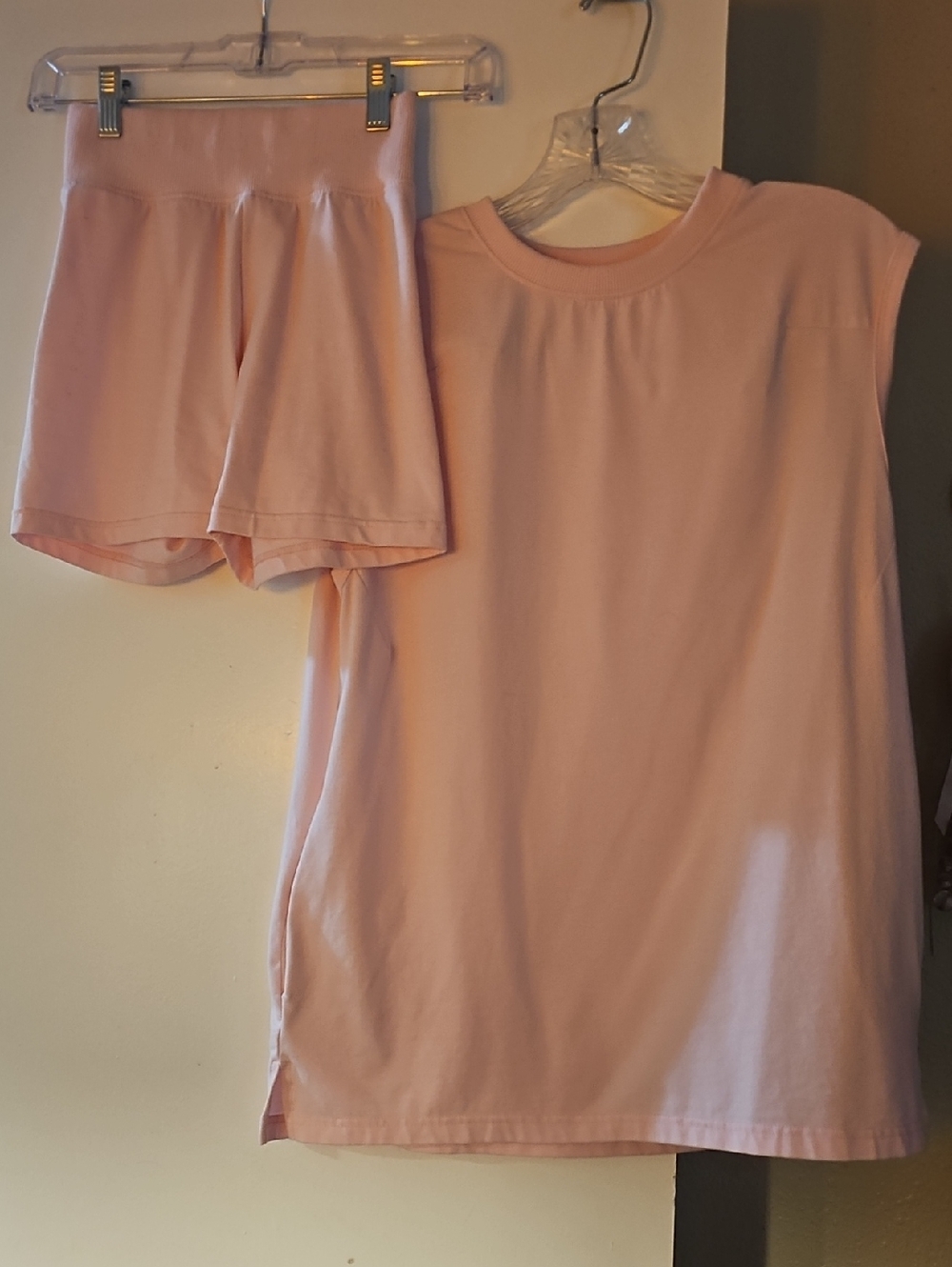 Soft Blush Pink Sleeveless Top & Shorts Set